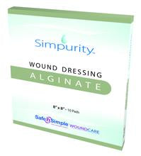 Alginate 8" x 8" Dressing Pad - 10 Pads/Box - Sterilized