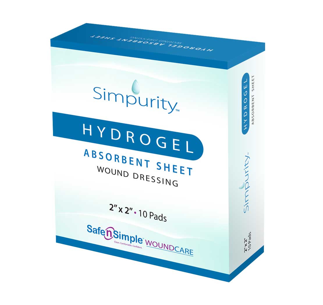 Absorbent Hydrogel Dressing 2" x 2" - 10 Dressings/Box - Sterilized