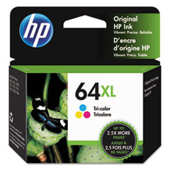 HP 64XL, (N9J91AN) High-Yield Tri-Color Original Ink Cartridge