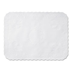 Anniversary Embossed Scalloped Edge Tray Mat, 14 x 19, White, 1,000/Carton