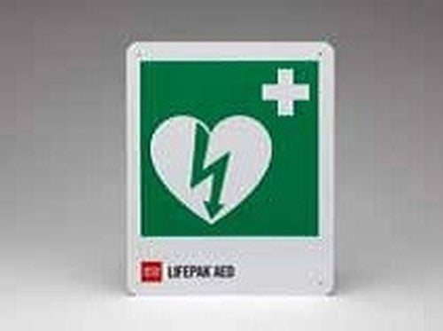 AED WALL SIGN ILCOR W/LOGO FLAT8X10