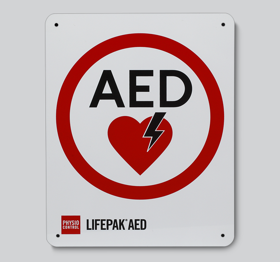 AED WALL SIGN TRAD W/LOGO FLAT 8X10