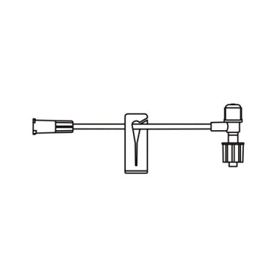 Small bore extension set with distal T-port and SPIN-LOCK® Connector.