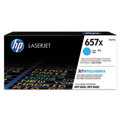 HP 657X, (CF471X) High-Yield Cyan Original LaserJet Toner Cartridge