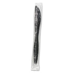 Heavyweight Wrapped Polypropylene Cutlery, Knife, Black, 1,000/Carton