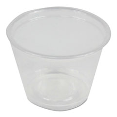 Souffle/Portion Cups, 1 oz, Polypropylene, Clear, 20 Cups/Sleeve, 125 Sleeves/Carton