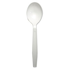 Heavyweight Polypropylene Cutlery, Soup Spoon, White, 1000/Carton