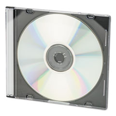 CD/DVD Slim Jewel Cases, Clear/Black, 100/Pack