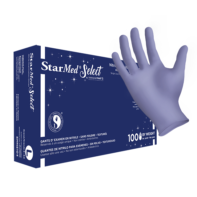 StarMed Select Nitrile Exam Powder Free Textured, XS