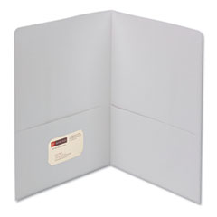 Two-Pocket Folder, Textured Paper, 100-Sheet Capacity, 11 x 8.5, White, 25/Box