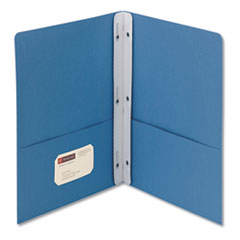 2-Pocket Folder with Tang Fastener, 0.5" Capacity, 11 x 8.5, Blue, 25/Box