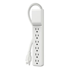 Home/Office Surge Protector, 6 AC Outlets, 10 ft Cord, 720 J, White