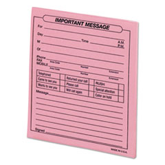 “Important Message” Pink Pads, One-Part (No Copies), 4.25 x 5.5, 50 Forms/Pad, 12 Pads/Pack