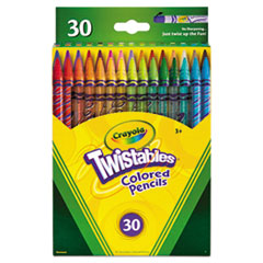 Twistables Colored Pencils, 2 mm, 2B, Assorted Lead and Barrel Colors, 30/Pack