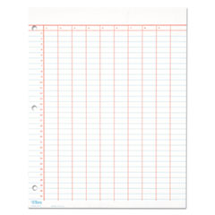 Data Pad with Numbered Column Headings, Data/Lab-Record Format, Wide/Legal Rule, 10 Columns, 8.5 x 11, White, 50 Sheets