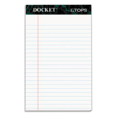 Docket Ruled Perforated Pads, Narrow Rule, 50 White 5 x 8 Sheets, 12/Pack