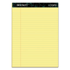 Docket Ruled Perforated Pads, Wide/Legal Rule, 50 Canary-Yellow 8.5 x 11.75 Sheets, 12/Pack