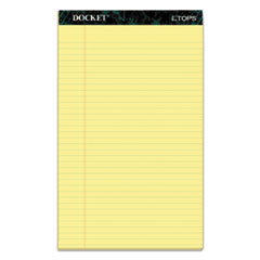 Docket Ruled Perforated Pads, Wide/Legal Rule, 50 Canary-Yellow 8.5 x 14 Sheets, 12/Pack