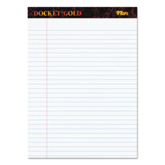 Docket Gold Ruled Perforated Pads, Wide/Legal Rule, 50 White 8.5 x 11.75 Sheets, 12/Pack