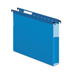 SureHook Reinforced Extra-Capacity Hanging Box File, 1 Section, 3" Capacity, Letter Size, 1/5-Cut Tabs, Blue, 25/Box