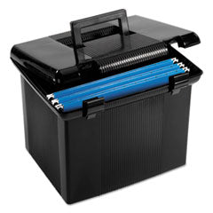 Portable File Boxes, Letter Files, 13.88" x 14" x 11.13", Black