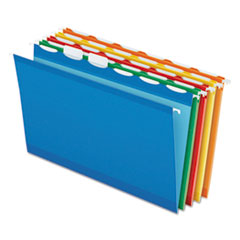 Ready-Tab Colored Reinforced Hanging Folders, Legal Size, 1/6-Cut Tabs, Assorted Colors, 25/Box