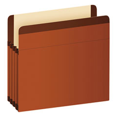 Premium Reinforced Expanding File Pockets, 3.5" Expansion, Letter Size, Red Fiber, 10/Box