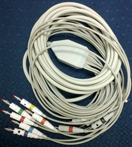 Resting Patient Cable, 10-lead with banana plugs; for AT-10 and CS-200