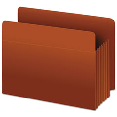 Heavy-Duty End Tab File Pockets, 3.5" Expansion, Legal Size, Red Fiber, 10/Box