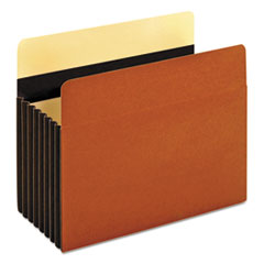 Heavy-Duty File Pockets, 7" Expansion, Letter Size, Redrope, 5/Box