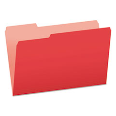 Colored File Folders, 1/3-Cut Tabs: Assorted, Legal Size, Red/Light Red, 100/Box