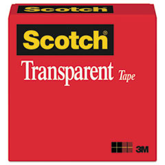 Transparent Tape, 1" Core, 0.5" x 36 yds, Transparent