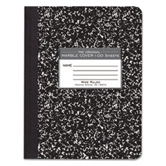 Marble Cover Composition Book, Wide/Legal Rule, Black Marble Cover, (100) 9.75 x 7.5 Sheets