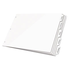 Write 'n Erase Tabloid Index Dividers, 5-Tab, 11 x 17, White, 1 Set