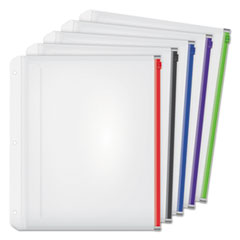 Expanding Zipper Binder Pocket, 8.5 x 11, Assorted Colors, 5/Pack