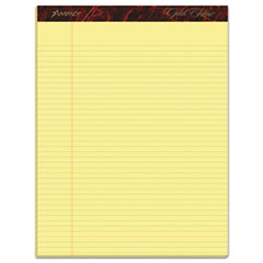 Gold Fibre Quality Writing Pads, Narrow Rule, 50 Canary-Yellow 8.5 x 11.75 Sheets, Dozen