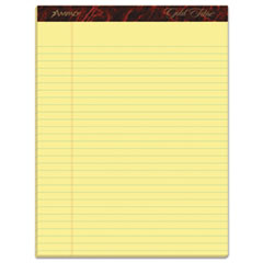 Gold Fibre Quality Writing Pads, Wide/Legal Rule, 50 Canary-Yellow 8.5 x 11.75 Sheets, Dozen