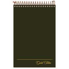 Gold Fibre Steno Pads, Gregg Rule, Designer Green/Gold Cover, 100 White 6 x 9 Sheets