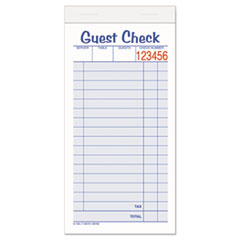 Guest Check Pad, Two-Part Carbonless, 6.38 x 3.38, 50 Forms Total