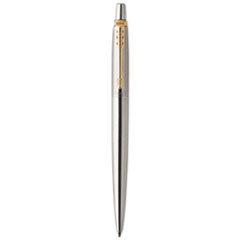 Jotter Gel Pen, Retractable, Medium 0.7 mm, Black Ink, Stainless Steel Barrel