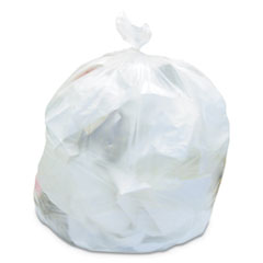 High-Density Waste Can Liners, 45 gal, 22 mic, 40" x 48", Natural, 25 Bags/Roll, 6 Rolls/Carton