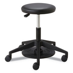 Lab Stool, Backless, Supports Up to 250 lb, 19.25" to 24.25" Seat Height, Black