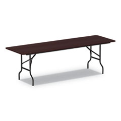 Wood Folding Table, Rectangular, 95.88w x 29.88d x 29.13h, Mahogany