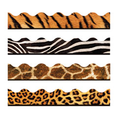 Terrific Trimmers Print Board Trim, 2.25" x 156 ft, Animal Prints, Assorted Colors/Designs