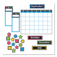 Bold Strokes Wipe-Off Calendar Bulletin Board Set, 18" x 26.5", Assorted Colors, 30 Pieces