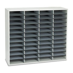 Literature Organizer, 48 Letter Compartments, 38.25 x 11.88 x 34.69, Dove Gray