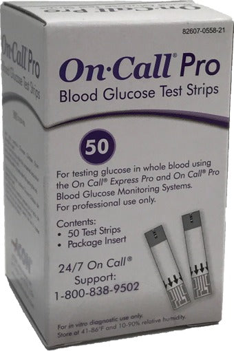 Blood Glucose Test Strips, 1 Vial Contains 50 Strips 1 Vial Per Box