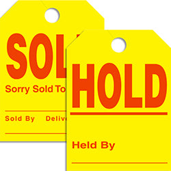 Mirror Hang Tag - Sold Hold (Jumbo) 50 / PK