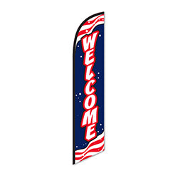 Swooper Banner - WELCOME (Red White & Blue) - Qty. 1 1 / PK