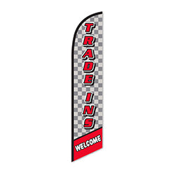 Swooper Banner - TRADE INS WELCOME (Checkered) - Qty. 1 1 / PK